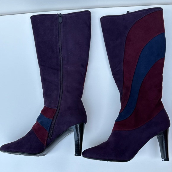 6M Impo Purple Faux Suede Tall Shaft Heeled Boots *Worn Once* + Box EUC - Picture 3 of 11